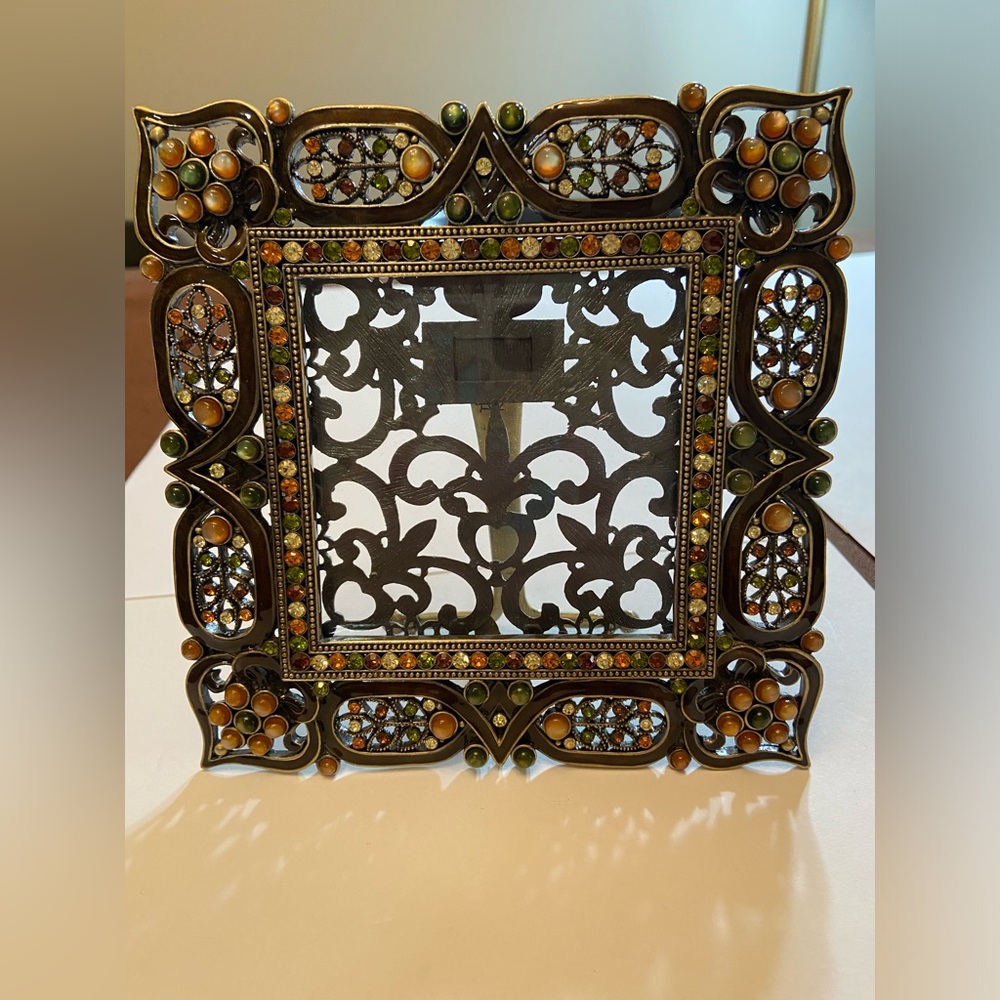 Authentic Tizo Jeweled Picture Frame with Swarovski Crystals and Enamel. Italy.